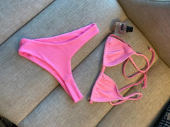 Kulani Kinis Bralette Bikini Top - Barbie Pink Ribbed Review