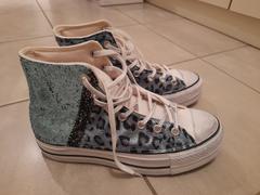 Racoon Lab Converse All Star Platform in Pelle con Glitter Argento Review