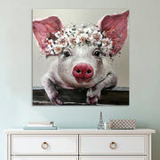 Enjoy Canvas 1 Panel Bristle Pig with Flower Crown Canvas Print Review