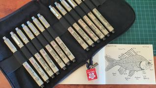 Bunbougu.com.au Sakura Pigma Micron Fineliner Pen - 13 Pieces Drawing Set with Pen Pouch - From 0.03 to 3.0 + Brush & Plastic Nib - Black Ink Review