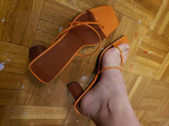J.ING Iviana Orange Square Toe Sandals Review