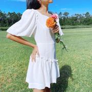 J.ING Bria White Puffy Mini Dress Review