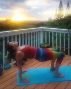 Yoga Democracy Rainbow Stripe Printed Yoga Crops Review