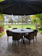 Living By Design PALOMA OUTDOOR SLATTED DINING TABLE   |  ANTHRACITE ALUMINIUM  |  ROUND 180CM Review