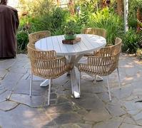 Living By Design PALOMA OUTDOOR SLATTED DINING TABLE   |  WHITE ALUMINIUM  |  ROUND 120CM Review
