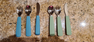 We Might Be Tiny Toddler Feedie® Cutlery Set - Powder Blue Review