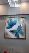 ATY Home Decor  Gold Blue Butterfly Acrylic Painting On Canvas For Living Room Decoration Abstract Wall Art Pictures Texture Decor Quadro Caudro Review