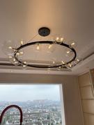 ATY Home Decor  LED Postmodern Glass Bubble Golden Black Round Chandelier Review