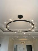 ATY Home Decor  LED Postmodern Glass Bubble Golden Black Round Chandelier Review