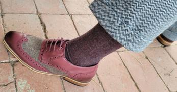Lorenzo Uomo Merino Wool Herringbone Sock in Heather Burgundy Grey Review