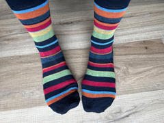 Lorenzo Uomo Women's Merino Wool Stripe Sock in Light Brown Review