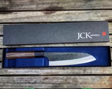 JapaneseChefsKnife.Com Fu-Rin-Ka-Zan Aogami Super Kurouchi Series FAB-4 Wa Santoku 170mm (6.6 inch, Octagon Shaped Red-Sandal Wood Handle) Review