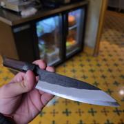 JapaneseChefsKnife.Com Fu-Rin-Ka-Zan Aogami Super Kurouchi Series Wa Petty (120mm and 150mm, 2 sizes, Octagon Shaped Red-Sandal Wood Handle) Review