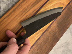 JapaneseChefsKnife.Com Fu-Rin-Ka-Zan Aogami Super Kurouchi Series FAB-6 Bunka 185mm (7.2 inch, Octagon Shaped Red-Sandal Wood Handle) Review