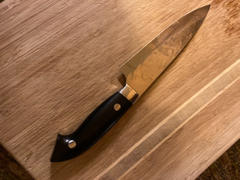 JapaneseChefsKnife.Com Takeshi Saji SRS-13 Custom Series Designed By Nomura Petty 135mm (5.3 inch, Black Linen Micarta Handle) Review
