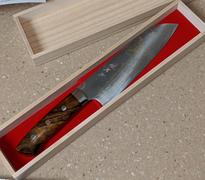 JapaneseChefsKnife.Com Master Saji Rainbow Damascus Series Santoku 180mm (7 inch, Ironwood Handle) Review