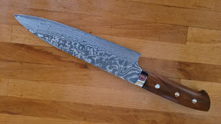 JapaneseChefsKnife.Com Takeshi Saji R-2 Custom Black Damascus Wild Series Gyuto (180mm to 270mm, 4 sizes, Ironwood Handle) Review