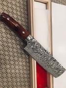 JapaneseChefsKnife.Com Takeshi Saji R-2 Custom Black Damascus Wild Series Nakiri 165mm (6.4 inch, Ironwood Handle) Review
