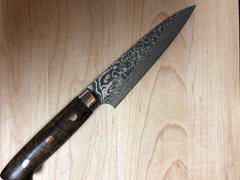 JapaneseChefsKnife.Com Takeshi Saji R-2 Custom Black Damascus Wild Series Petty (135mm and 150mm, Ironwood Handle) Review