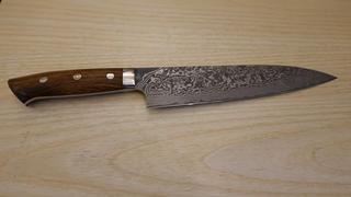 JapaneseChefsKnife.Com Takeshi Saji R-2 Custom Black Damascus Wild Series Petty (135mm and 150mm, Ironwood Handle) Review