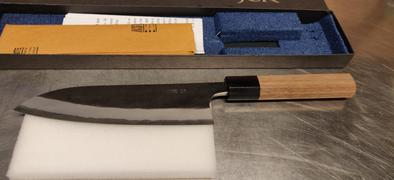 JapaneseChefsKnife.Com Fu-Rin-Ka-Zan Aogami Super Kurouchi Series FAB-4W Wa Santoku 170mm (6.6 inch, Octagon Shaped Walnut-Wood Handle) Review