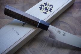 JapaneseChefsKnife.Com Kanetsugu Zuiun Series R-2 Damascus KZD-1 Kiritsuke Petty 150mm (5.9 Inch) Review