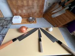 JapaneseChefsKnife.Com Mizuno Tanrenjo Akitada Ao Hagane DX Blue Steel No.1 Suminagashi Wa Gyuto (240mm and 270mm, 2 Sizes) Review