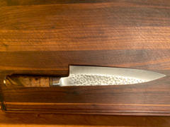 JapaneseChefsKnife.Com Takeshi Saji Nature Series — Hammer Forged R-2 Gyuto (210mm or 240mm, 2 Sizes, Quince Burl Wood Handle) Review