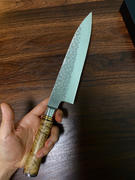JapaneseChefsKnife.Com Takeshi Saji Nature Series — Hammer Forged R-2 Gyuto (210mm or 240mm, 2 Sizes, Quince Burl Wood Handle) Review
