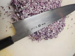 JapaneseChefsKnife.Com Mizuno Tanrenjo Akitada Special Custom Order KS-Style Ao Hagane DX Blue Steel No.1 Clad Wa Gyuto (Octagon Shaped Ebony Wooden Handle, AHDKS-3) Review