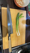 JapaneseChefsKnife.Com Mizuno Tanrenjo Akitada Special Custom Order KS-Style Ao Hagane DX Blue Steel No.1 Clad Wa Gyuto with Shinogi (D Shaped Magnolia Wooden Handle, AHDKS-1WS) Review