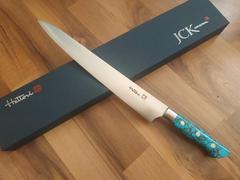 JapaneseChefsKnife.Com Hattori Forums Custom Limited Edition Year 2021, FH Series FH-13SP2021T Sujihiki 270mm (10.6 Inch, TurquoiseGemStone Handle) Review
