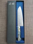 JapaneseChefsKnife.Com Mr. Itou R-2 Custom Damascus Santoku 180mm (7 inch) Abalone Handle (IT-899) Review