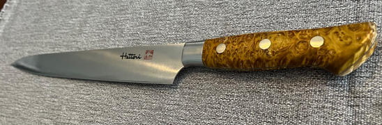 JapaneseChefsKnife.Com Hattori Forums Custom Limited Edition Year 2022, FH Series FH-12SP2022YELLOW Sujihiki 230mm (9 Inch, Yellow Color Stabilized Box Elder Wood Handle) Review