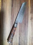 JapaneseChefsKnife.Com Takeshi Saji Nature Series — Hammer Forged R-2 SNR-6 Bunka 180mm (7 inch, Quince Burl Wood Handle) Review