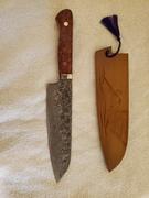 JapaneseChefsKnife.Com Mr. Itou R-2 Custom Damascus Santoku 175mm (6.8 inch, Red Color Stabilized Maple Burl Wood Handle, IT-87) Review