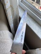 JapaneseChefsKnife.Com Mizuno Tanrenjo Akitada Special Custom Order KS-Style Ao Hagane DX Blue Steel No.1 Clad Wa Gyuto (D Shaped Magnolia Wooden Handle, AHDKS-1) Review