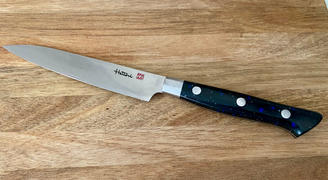 JapaneseChefsKnife.Com Hattori Forums FH Series Limited Edition Petty (120mm and 150mm, Black Space Corian® Handle) Review