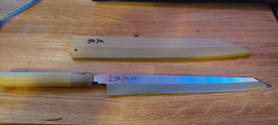 JapaneseChefsKnife.Com Masamoto KS Series Hon Kasumi White Steel No.2 Kiritsuke Yanagiba (270mm to 330mm, 3 sizes) Review