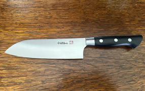 JapaneseChefsKnife.Com Hattori Forums FH Series FH-4L Santoku 170mm (6.6inch, Black Linen Micarta Handle) Review
