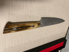 JapaneseChefsKnife.Com Takeshi Saji VG-10 Custom Damascus Wild Series Petty (135mm and 150mm, Stag Bone Handle) Review