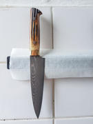 JapaneseChefsKnife.Com Takeshi Saji VG-10 Custom Damascus Wild Series Petty (135mm and 150mm, Stag Bone Handle) Review