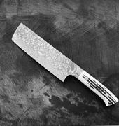 JapaneseChefsKnife.Com Takeshi Saji R-2 Custom Black Damascus Wild Series Nakiri 165mm (6.4 inch, Stag Bone Handle) Review
