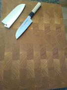 JapaneseChefsKnife.Com Mizuno Tanrenjo Akitada Honyaki Series White Steel Wa Santoku 180mm (7inch) Review