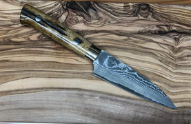 JapaneseChefsKnife.Com Takeshi Saji VG-10 Custom Damascus Wild Series Paring 90mm (3.5inch, Stag Bone Handle) Review