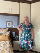 Pretty Kitty Fashion Sage Green Floral Print Cap Sleeve Rockabilly 50s Swing Tea Dress Review