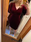 Pretty Kitty Fashion Wine Red Claret Velour Half Batwing Sleeve Crossover Top Wiggle Dress Review