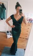 Pretty Kitty Fashion Emerald Green Cap Sleeve Twist Bust Fishtail Hem Velour Maxi Dress Review