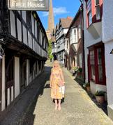 Pretty Kitty Fashion Mustard Yellow Floral Print Crossover Bardot 50s Swing Dress Review