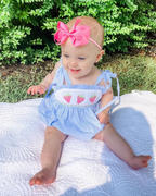 Stitchy Fish Strawberry Fields Smocked Tie Bubble, Blue Review